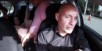Sophia Burns gets banged by Nicky Rebel on the backseat