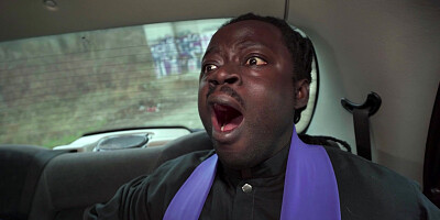 Ebony Mystique is sucking huge black cock in the Fake Taxi