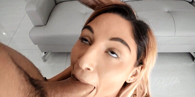 Abella Danger is sucking the huge cock