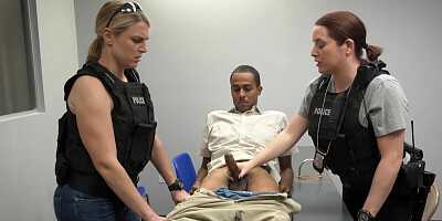 Curvy female cops smash tasty BBC in both their wet holes