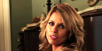 Sexy solo lingerie girl parts her thighs and rubs her clit