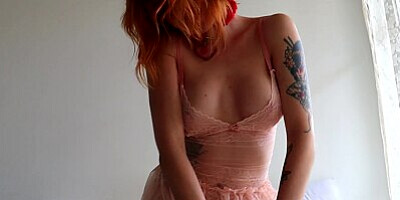 Cute redhead fucks her boyfriend until she's covered in cum (footjob, cowgirl, doggystyle, blowjob)