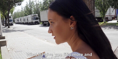 Gina Ferocious is sucking cock in POV outdoors