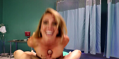 Brett Rossi in sexy stockings rides the hard rod in POV