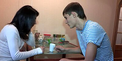 18videoz - Kitchen sex with teen neighbor