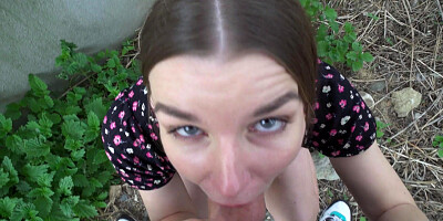 Arina Shy is sucking cock in POV