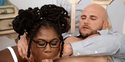 Hazel Grace is sucking Jmac's huge cock