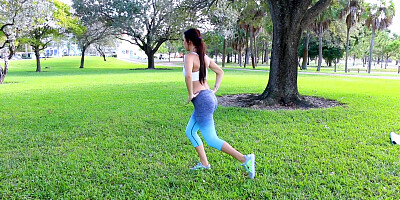 Aubrey Rose is jumping rope to get her booty in shape