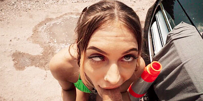 JC Wilds guzzles Johnny Love's cock in POV