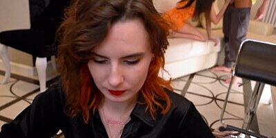 Student orgy in 3 couples under the chiming clock