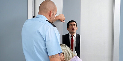 Carla Boom gets her pussy and mouth fucked by two guys