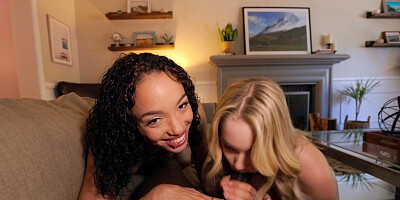 Alexis Tae and Sage Fox are sucking BBC in POV