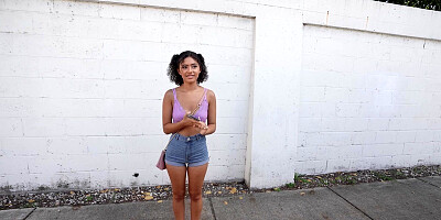 Dani Diaz is getting picked up outdoors