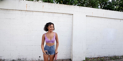 Dani Diaz is getting picked up outdoors
