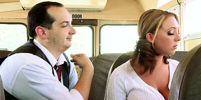 Brooke Wylde showing off her titties to all the horny dudes on the bus