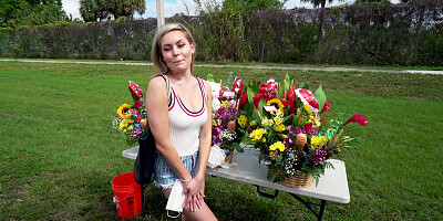 Angel Aurora is getting picked up outdoors