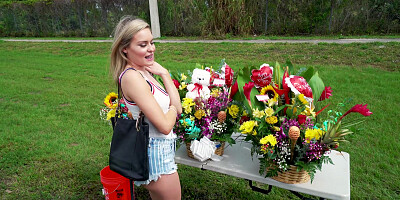 Angel Aurora is getting picked up outdoors