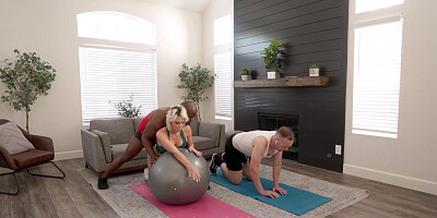 Charli Phoenix gets fucked by Will Tile doggystyle on the gym ball
