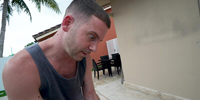 Ryan Conner seduces the pool guy with her huge tits