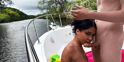 Ryder Rey gets fucked standing in the boat