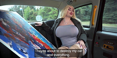 Bibi Bugatti shows off her big tits and pussy in the Fake Taxi