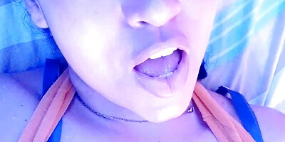 Latina babe does intense pussy cream masturbation, eating the thick white cream from her pussy