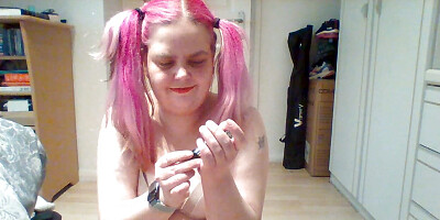 Just my hair and lipstick