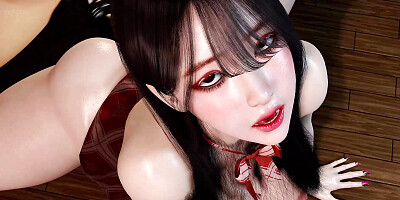 3D big ass Asian slut naked her hot body teasing the big dick to fuck her pussy