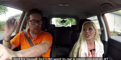 Fake Driving School Barbie Sins sloppy blowjob and hot wild anal ride