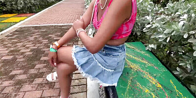 CUTE INDIAN AUNT INVITES ME TO FUCK IN THE PUBLIC BATHROOM IN THE PARK