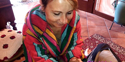 Luna fucked in the ass on the ladder