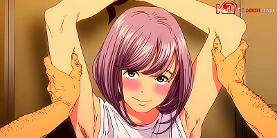 Hentai bartender girl having sex with her client
