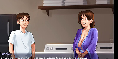 Summertime Saga - Stepmom Seduced Stepson to Fuck her - Animated Porn