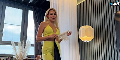 Does this cute maid really fulfill all my desires? She sucked a big cock and made me cum hard