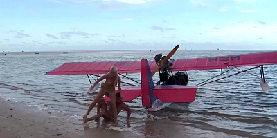 Caylian curtis fucks a pilot on a secluded island beach - BANG