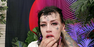 CC Doll swallows a massive cock and gets it up her asshole