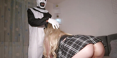 Clown Terrifier CUMS in Schoolgirls hot ass on Halloween Night 2024 - DEEP ANAL CREAMPIE