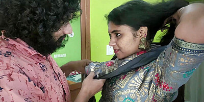 Vaishnavy hot saree navel hole lick and suck by Sharun Raj, Navel lick romance in saree with hot boobs press and lip lock