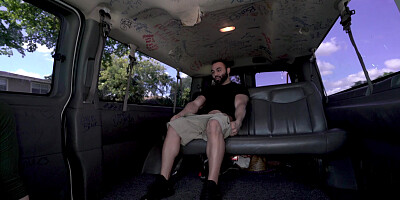 Amateur Melody Foxx is sucking cock in the bus