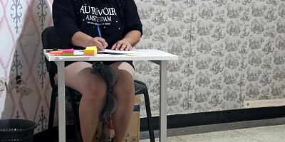 I fail the final exam and fuck my teacher to pass the course