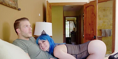 Stepsister cannot stop teasing him with some petplay