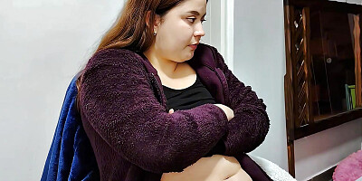 Round Chubby Girl Eating Sushi