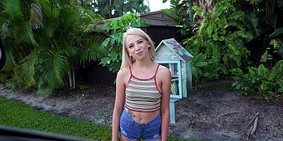 Madison Summers is getting picked up outdoors