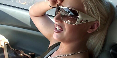 Busty blonde tit fucks and sucks on hard cock