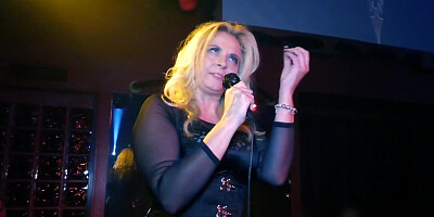 Dirty stripper is fisted and anally stimulated on stage