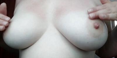 Playing with my boobs - Come and fuck me! Big beautiful natural tits