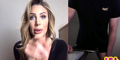 CFNM amateur domina seducing guy who wanks cock over webcam