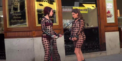 Two babes are humiliated in public