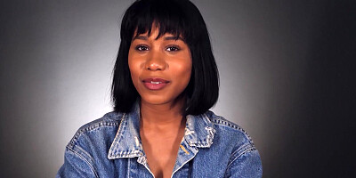 Beautiful black MILF fucked herself