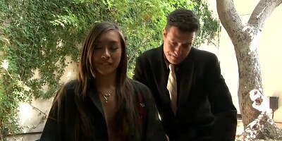 Asian Stepdaughter Sucking White Stepdad With Ariel Rose